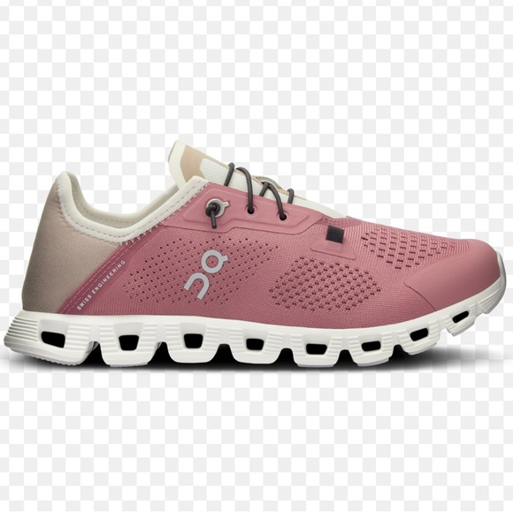On Running Shoes - Women's Cloud 5 Coast | Pink & Beige on clouds